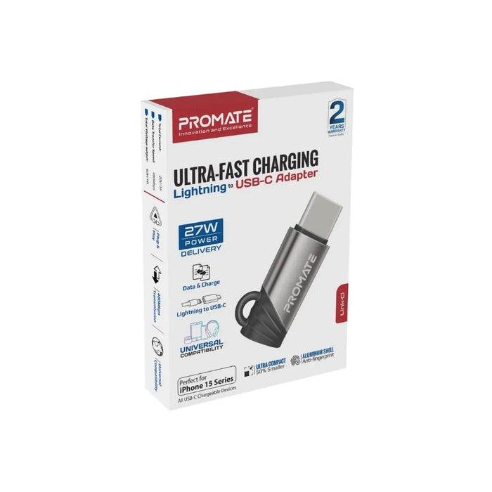 PROMATE Ultra-fast Lightning to USB-C Adaptor. Supports Data & Charge with 480Mb - LX2001 - Homewares, Outdoor, Phone Accessories, Cases, Speakers, Headphones + More -