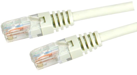 DYNAMIX 1m Cat5e White UTP Patch Lead (T568A Specification) 100MHz 24AWG Slimlin