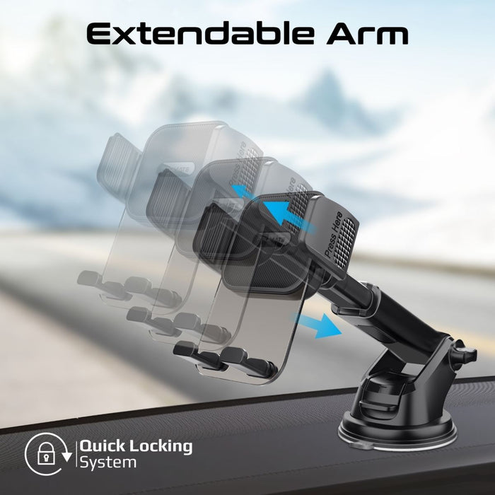 PROMATE Secure Smartphone Holder with Multiple Mounting Options. Secure Anti-sli