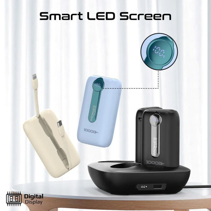 PROMATE 4-Piece 10000mAh Power Bank Charging Kit with Built-in USB-C & Lightning - LX2001 - Homewares, Outdoor, Phone Accessories, Cases, Speakers, Headphones + More -