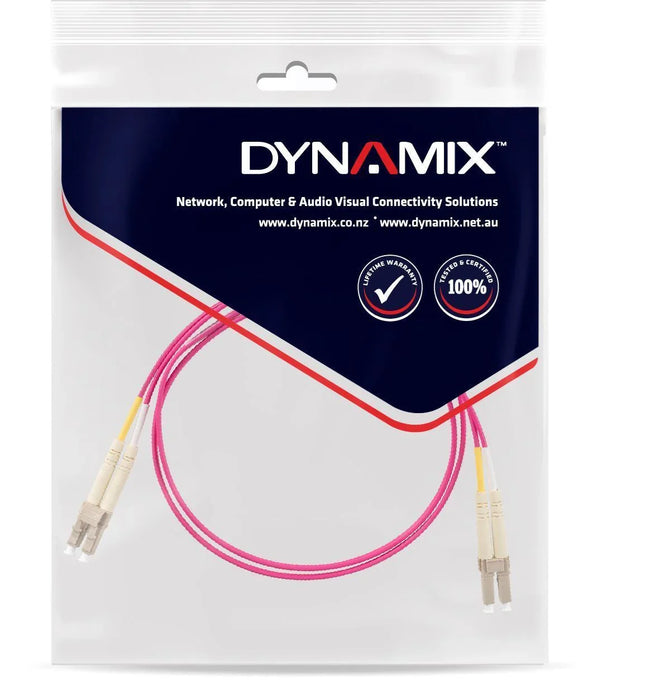 DYNAMIX 2.5M 50u LC/LC OM4 Fibre Lead (Duplex, Multimode) Raspberry Pink LSZH Ja - LX2001 - Homewares, Outdoor, Phone Accessories, Cases, Speakers, Headphones + More -