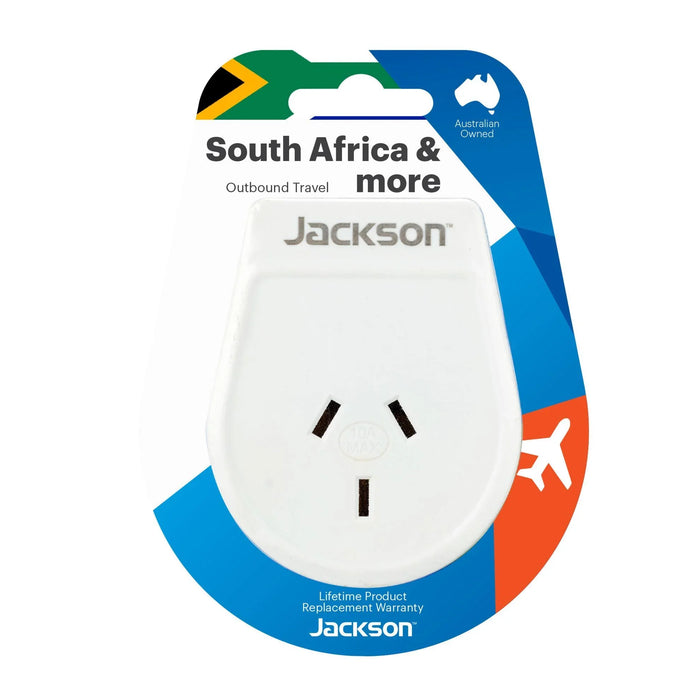 JACKSON Slim Outbound Travel Adaptor for use in South Africa and Parts of India. - LX2001 - Homewares, Outdoor, Phone Accessories, Cases, Speakers, Headphones + More -
