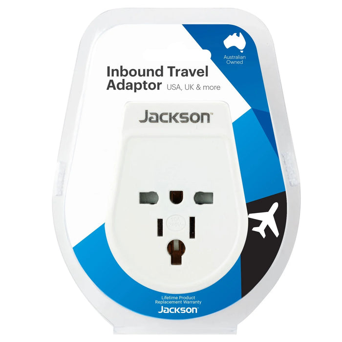 JACKSON Slim Inbound Travel Adaptor for use in NZ/AUS. USA; UK and Japanese Plug - LX2001 - Homewares, Outdoor, Phone Accessories, Cases, Speakers, Headphones + More -