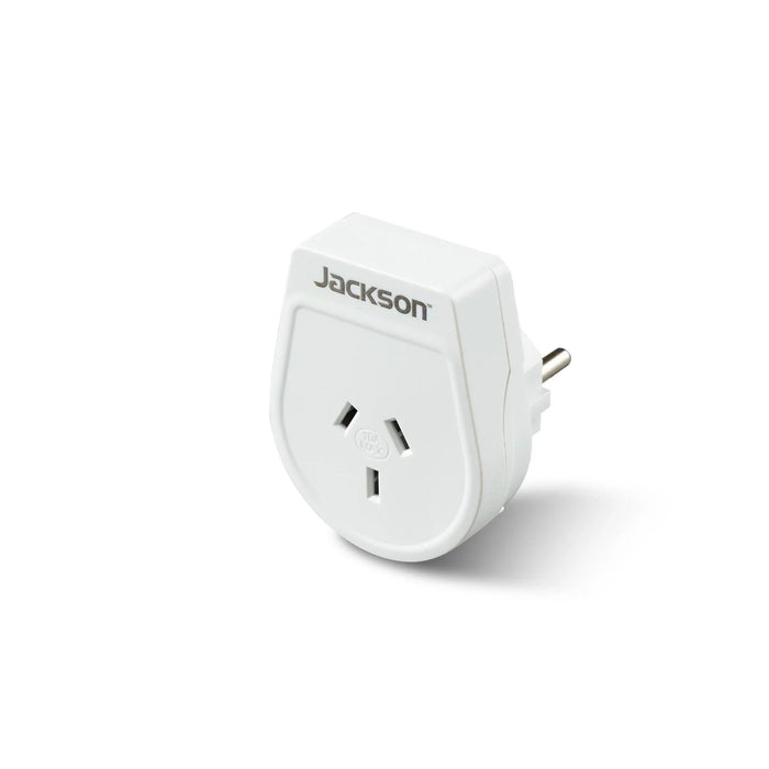 JACKSON Slim Outbound Travel Adaptor for use in Europe/Bali. 3-Pin NZ/AUS Plugs. - LX2001 - Homewares, Outdoor, Phone Accessories, Cases, Speakers, Headphones + More -