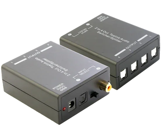 ARCO 1x4 Optical Audio Splitter. Split & Distribute a Single Digital Audio Input - LX2001 - Homewares, Outdoor, Phone Accessories, Cases, Speakers, Headphones + More -