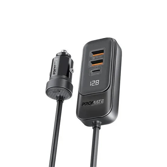 PROMATE 120W In-Car Device Charger with Backseat 3 Port Charging Hub. Includes 2 - LX2001 - Homewares, Outdoor, Phone Accessories, Cases, Speakers, Headphones + More -
