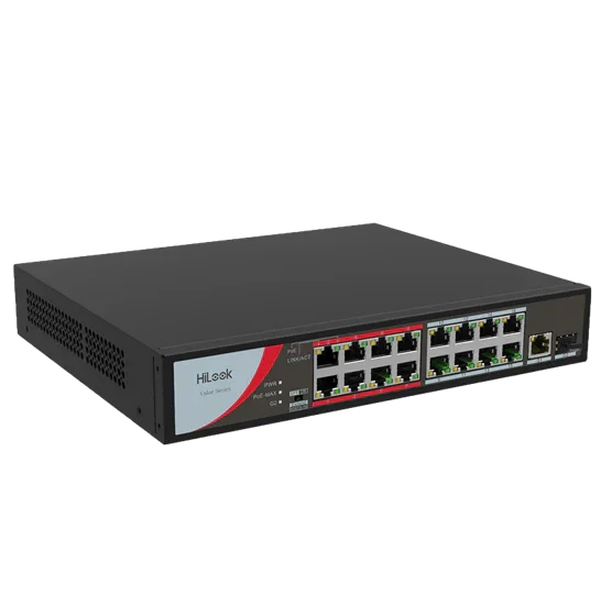 HILOOK 16 Port 10/100 Fast Ethernet Unmanaged POE Switch with 130W 16x 100Mbps P - LX2001 - Homewares, Outdoor, Phone Accessories, Cases, Speakers, Headphones + More -