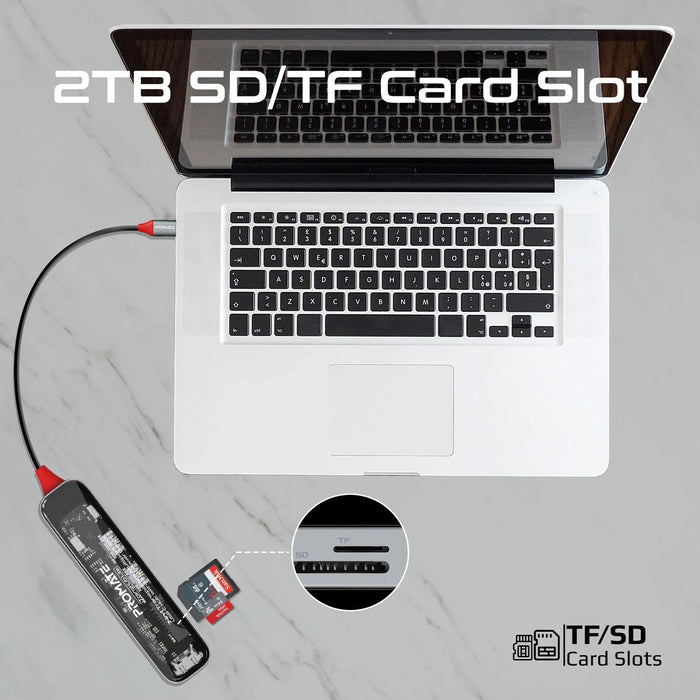 PROMATE 7-in-1 USB Multi-Port Hub with USB-C Connector with 4K HDMI Port; Dual U - LX2001 - Homewares, Outdoor, Phone Accessories, Cases, Speakers, Headphones + More -