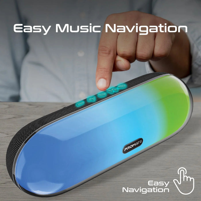 PROMATE 10W Wireless HD Bluetooth Portable Speaker with LED Lighting. Built-in 2 - LX2001 - Homewares, Outdoor, Phone Accessories, Cases, Speakers, Headphones + More -