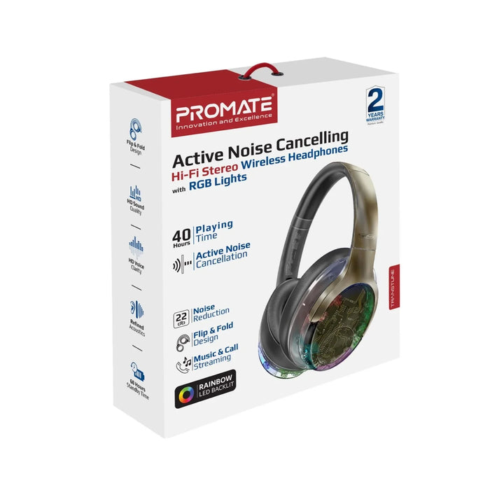 PROMATE HiFi Stereo Wireless Bluetooth Active Noice Cancelling Headphones with R - LX2001 - Homewares, Outdoor, Phone Accessories, Cases, Speakers, Headphones + More -