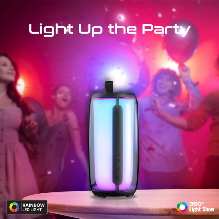 PROMATE 8W Wireless HD Bluetooth Portable Speaker with LED Lighting. Built-in 22 - LX2001 - Homewares, Outdoor, Phone Accessories, Cases, Speakers, Headphones + More -