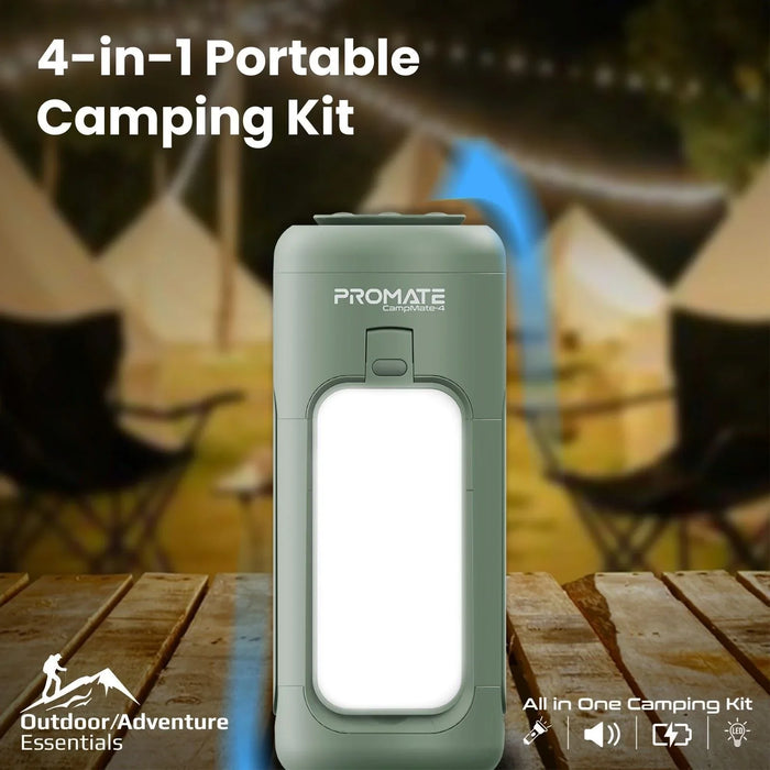 PROMATE 4-in-1 Portable Camping Kit with LED Light; 6000mAh Power Bank; LED Torc - LX2001 - Homewares, Outdoor, Phone Accessories, Cases, Speakers, Headphones + More -