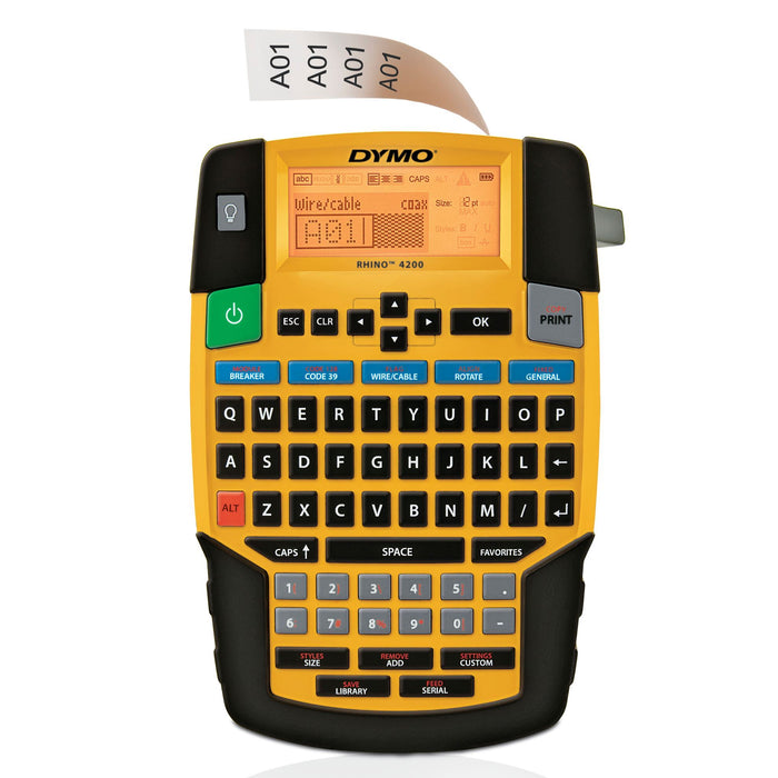 DYMO Rhino 4200 Industrial Label QWERTY keyboard. Includes over symbols & terms for electrical