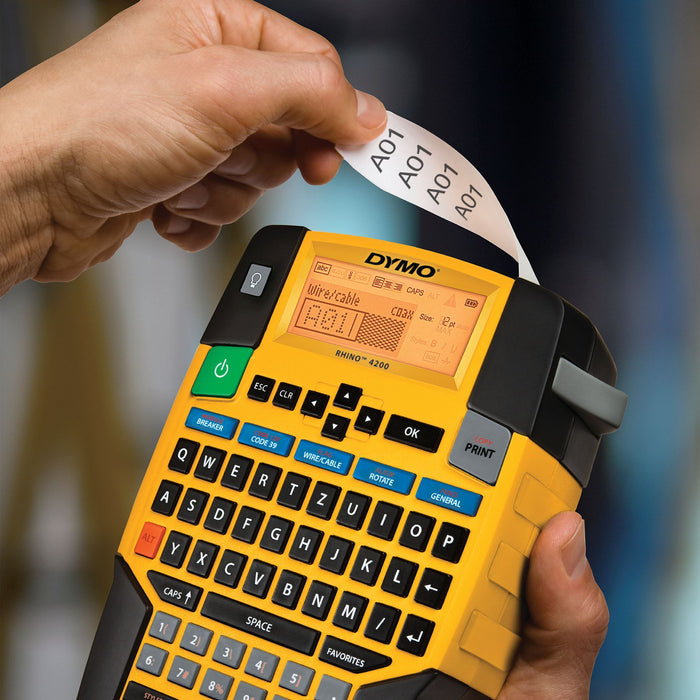 DYMO Rhino 4200 Industrial Label QWERTY keyboard. Includes over symbols & terms for electrical