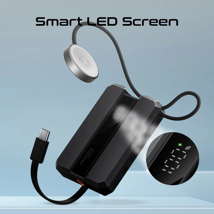 PROMATE 10000mAh 30W PD Ultra-Fast Power Bank with Built-in USB-C Cable & Apple - LX2001 - Homewares, Outdoor, Phone Accessories, Cases, Speakers, Headphones + More -