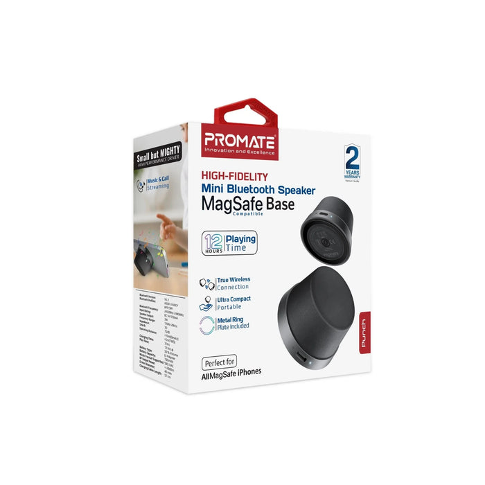 PROMATE 3W Mini Bluetooth Speaker with Magsafe Compatible Base. Supports Music & - LX2001 - Homewares, Outdoor, Phone Accessories, Cases, Speakers, Headphones + More -