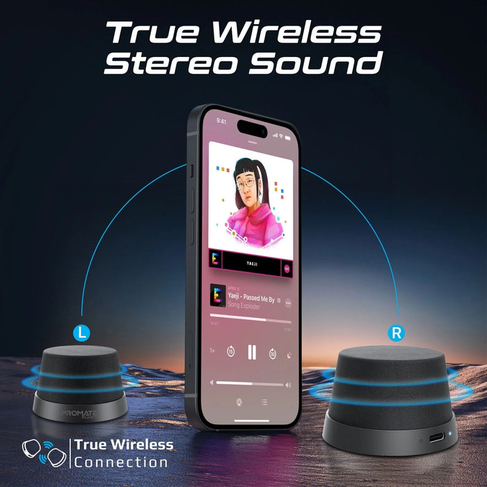 PROMATE 3W Mini Bluetooth Speaker with Magsafe Compatible Base. Supports Music & - LX2001 - Homewares, Outdoor, Phone Accessories, Cases, Speakers, Headphones + More -
