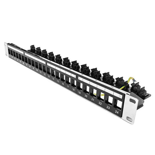 DYNAMIX 24 Port 19'' 1RU STP / UTP Unloaded Keystone Patch Panel with Rear Cable - LX2001 - Homewares, Outdoor, Phone Accessories, Cases, Speakers, Headphones + More -