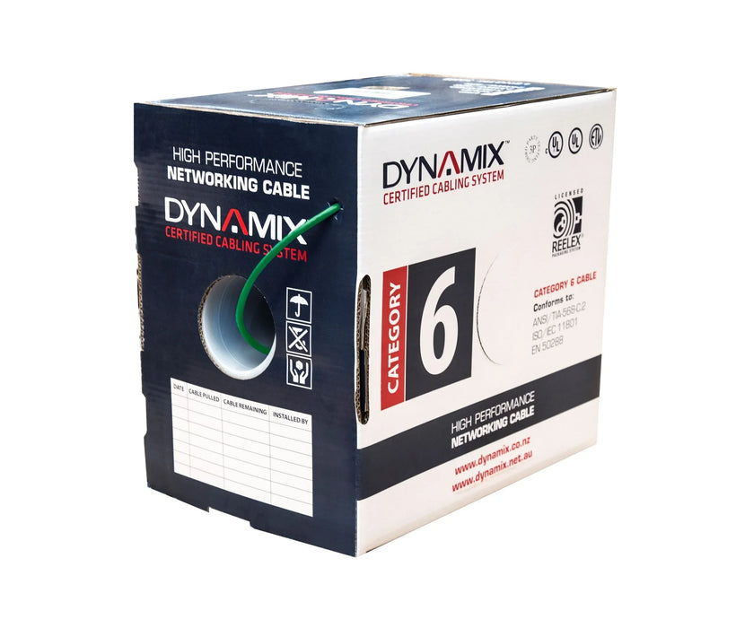 DYNAMIX 305m Cat6 Green UTP SOLID Cable Roll; 250MHz; 24AWGx4P. External O.D. 4. - LX2001 - Homewares, Outdoor, Phone Accessories, Cases, Speakers, Headphones + More -