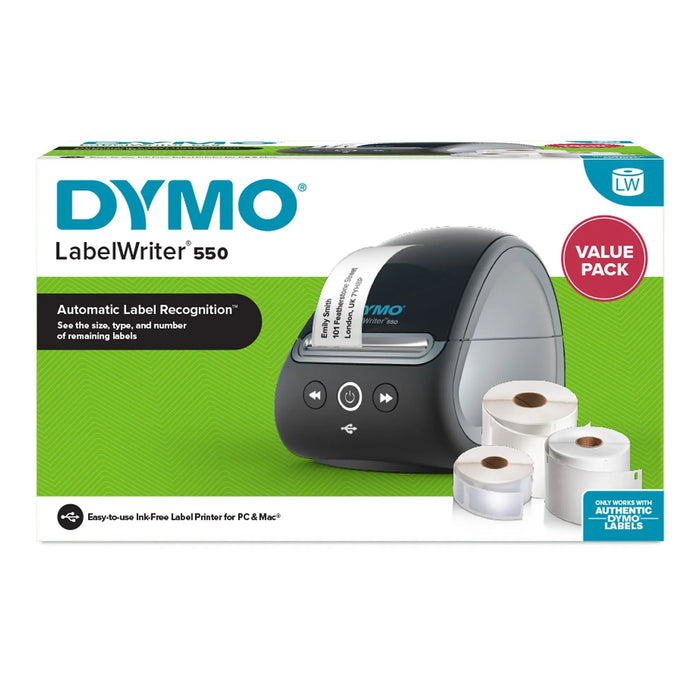 DYMO LabelWriter 550 Turbo Label Printer Value Pack. Includes 3x Rolls of Labels - LX2001 - Homewares, Outdoor, Phone Accessories, Cases, Speakers, Headphones + More -