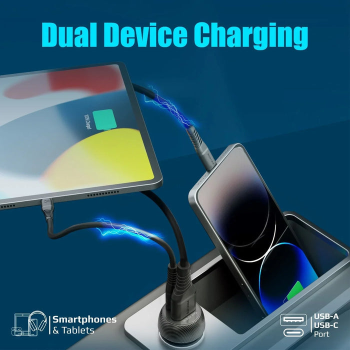 PROMATE 33W Ultra-Fast Dual Port Compact In-Car Phone Charger. 1x 18W QC 3.0 USB - LX2001 - Homewares, Outdoor, Phone Accessories, Cases, Speakers, Headphones + More -