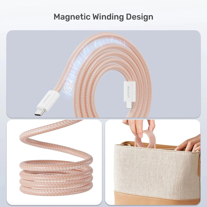 UNITEK 1M USB-C to USB-C Magnetic Cable. Supports 100W PD Fast Charging. User-fr - LX2001 - Homewares, Outdoor, Phone Accessories, Cases, Speakers, Headphones + More -