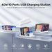 UNITEK 10-Port 60W Smart Charging Station with 10x 2.4A USB-A Ports. Power: 60W. - LX2001 - Homewares, Outdoor, Phone Accessories, Cases, Speakers, Headphones + More -