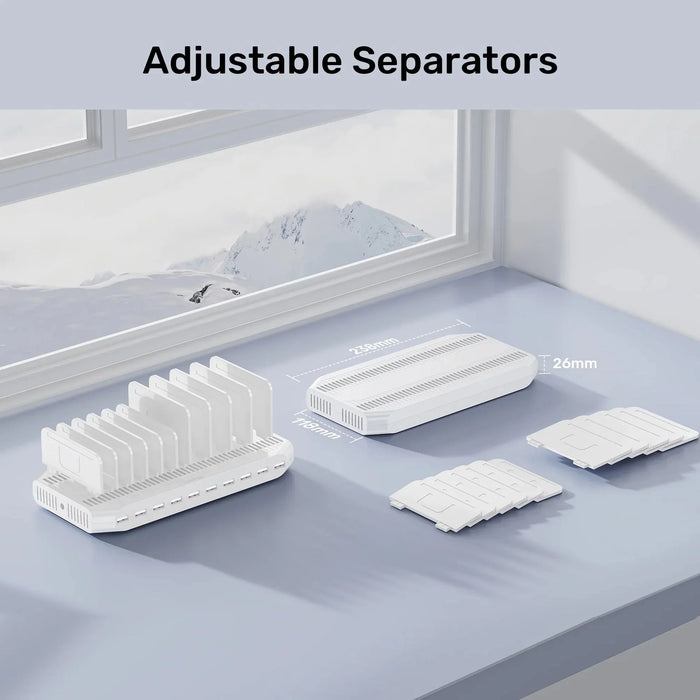 UNITEK 10-Port 60W Smart Charging Station with 10x 2.4A USB-A Ports. Power: 60W. - LX2001 - Homewares, Outdoor, Phone Accessories, Cases, Speakers, Headphones + More -