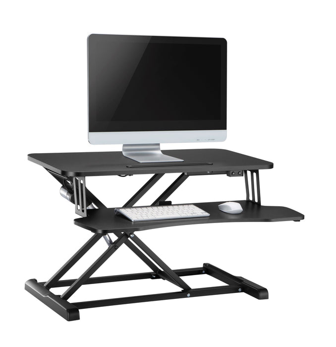 Brateck Electric Scissor Lift Desktop Sit-Stand Workstation w/ Keyboard Tray Deck