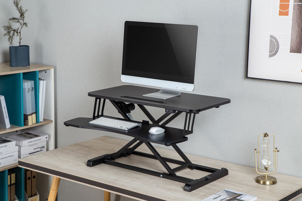 Brateck Electric Scissor Lift Desktop Sit-Stand Workstation w/ Keyboard Tray Deck