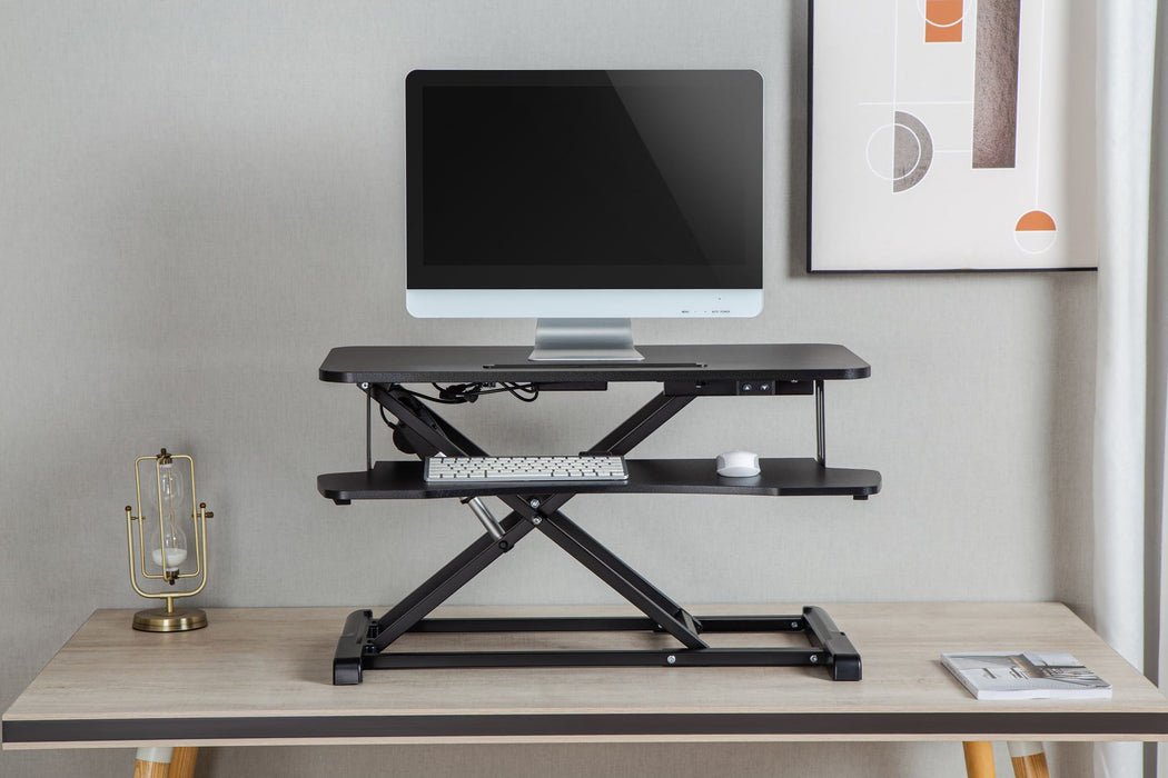 Brateck Electric Scissor Lift Desktop Sit-Stand Workstation w/ Keyboard Tray Deck