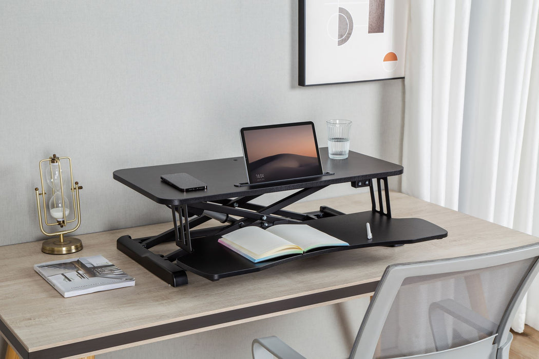 Brateck Electric Scissor Lift Desktop Sit-Stand Workstation w/ Keyboard Tray Deck