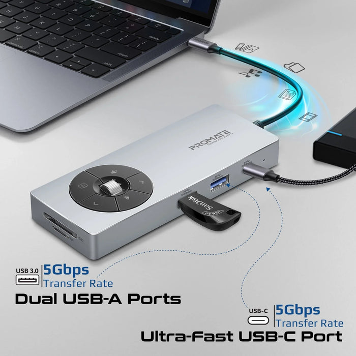 PROMATE 14-in-1 USB Multi-port Hub with USB-C Connector. Includes 1x HDMI Port; - LX2001 - Homewares, Outdoor, Phone Accessories, Cases, Speakers, Headphones + More -