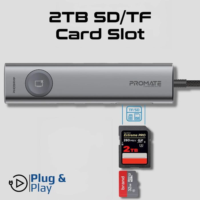 PROMATE 7-in-1 USB Multi-port Hub with USB-C Connector. Includes 1x HDMI Port; 2 - LX2001 - Homewares, Outdoor, Phone Accessories, Cases, Speakers, Headphones + More -