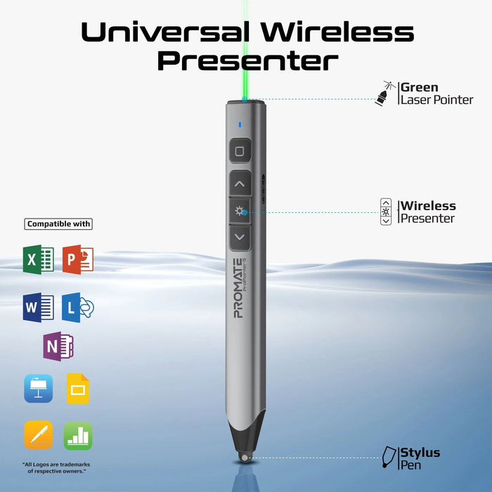 PROMATE Universal Intuitive Laser Pointer with Built-in Stylus Pen. 220mAh Built - LX2001 - Homewares, Outdoor, Phone Accessories, Cases, Speakers, Headphones + More -