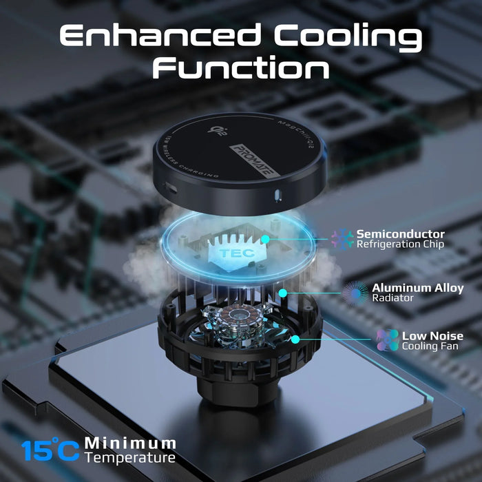 PROMATE 15W ActiveCool Cradleless Qi2 Wireless Smartphone inCar Charger Mount. S - LX2001 - Homewares, Outdoor, Phone Accessories, Cases, Speakers, Headphones + More -