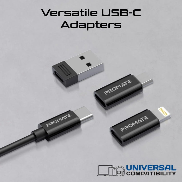 PROMATE Compact All-in-1 Multi Connect Charging Cable & Travel Kit Includes USB- - LX2001 - Homewares, Outdoor, Phone Accessories, Cases, Speakers, Headphones + More -