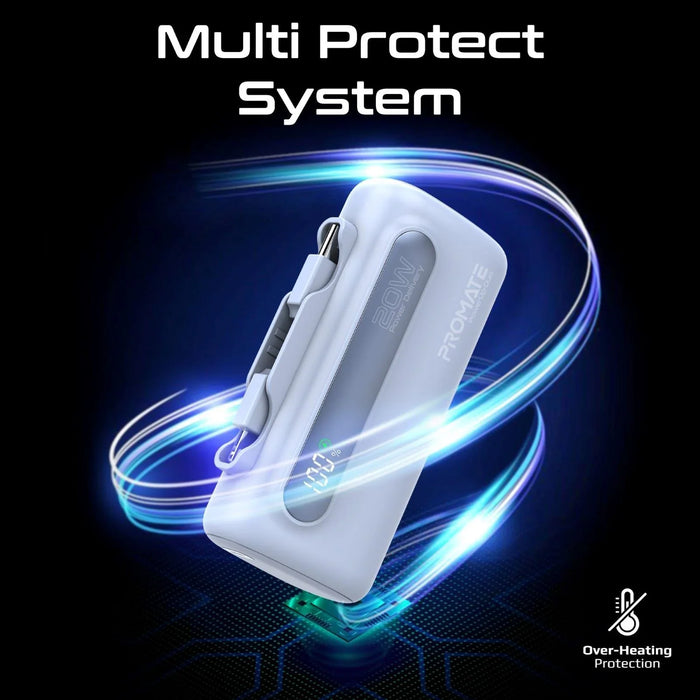 PROMATE 5000mAh Ultra-Compact Fast Charging Power Bank with In-Built Dual Foldin - LX2001 - Homewares, Outdoor, Phone Accessories, Cases, Speakers, Headphones + More -