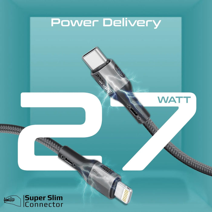 PROMATE 1.2m 27W PD USB-C to Lightning Tough-Built Cable. Supports up to 480Mbps - LX2001 - Homewares, Outdoor, Phone Accessories, Cases, Speakers, Headphones + More -