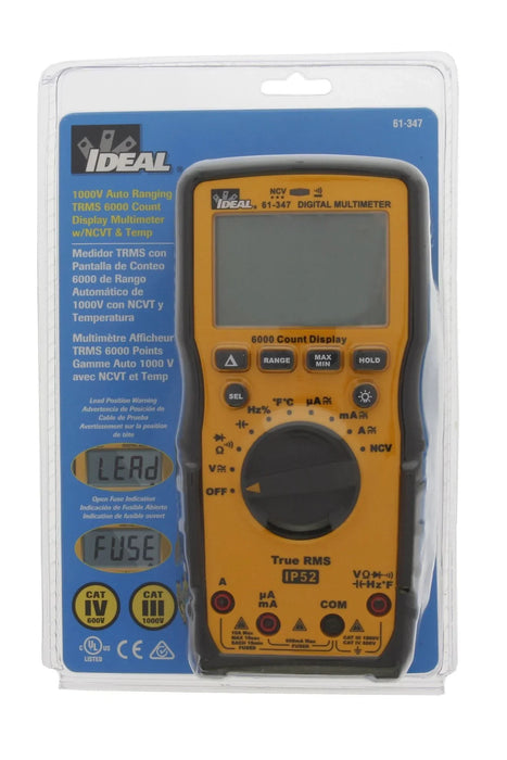 IDEAL INDUSTRIES 1000V AC/DC Multimeter. CAT IV 600V and CAT III 1000V Rating. - LX2001 - Homewares, Outdoor, Phone Accessories, Cases, Speakers, Headphones + More -