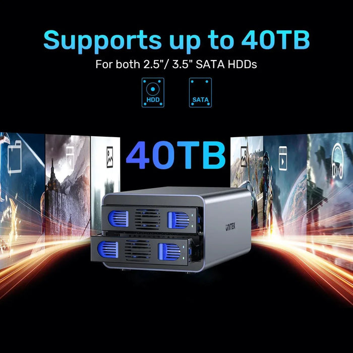 UNITEK 2-Bay External Hard Drive Enclosure. Supports both 2.5" & 3.5" SATA HDD; - LX2001 - Homewares, Outdoor, Phone Accessories, Cases, Speakers, Headphones + More -