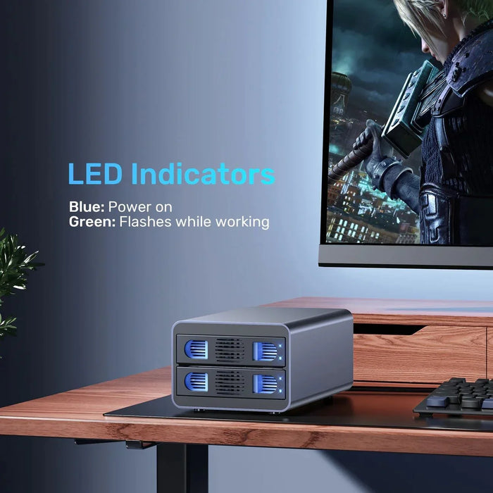 UNITEK 2-Bay USB-C RAID External HD Enclosure. Supports RAID 1 Supports both 2.5 - LX2001 - Homewares, Outdoor, Phone Accessories, Cases, Speakers, Headphones + More -