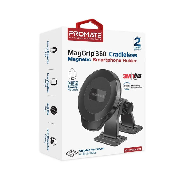 PROMATE MagGrip 360 Cradleless Magnetic Smartphone Holder. Versatile Mount Desig - LX2001 - Homewares, Outdoor, Phone Accessories, Cases, Speakers, Headphones + More -