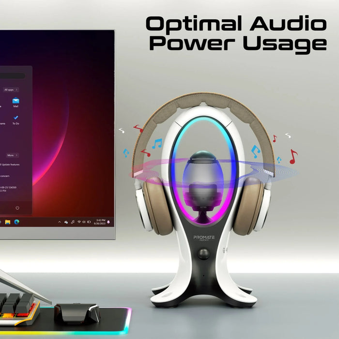 PROMATE 5W Dynamic HiFi RGB Speaker with Headphone Stand & USB Hub. Bluetooth; 1 - LX2001 - Homewares, Outdoor, Phone Accessories, Cases, Speakers, Headphones + More -