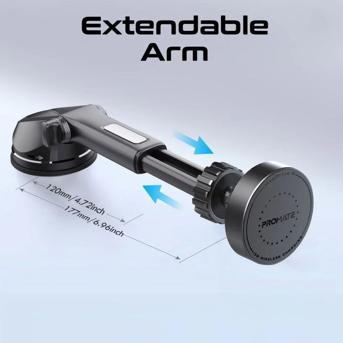 PROMATE 15W MagSafe Compatible Incar Phone Wireless Charger with Retractable 1m - LX2001 - Homewares, Outdoor, Phone Accessories, Cases, Speakers, Headphones + More -