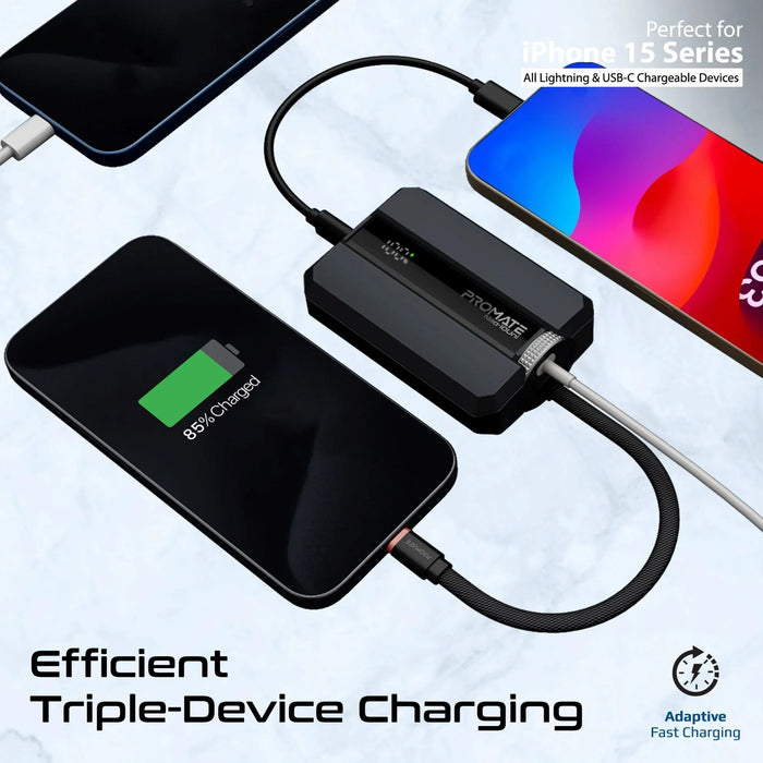 PROMATE 10000mAh 30W PD Ultra-Fast Power Bank with USB-C & Lightning Ports. Smar - LX2001 - Homewares, Outdoor, Phone Accessories, Cases, Speakers, Headphones + More -