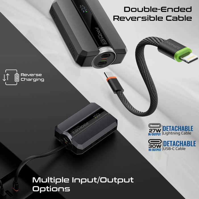 PROMATE 10000mAh 30W PD Ultra-Fast Power Bank with USB-C & Lightning Ports. Smar - LX2001 - Homewares, Outdoor, Phone Accessories, Cases, Speakers, Headphones + More -