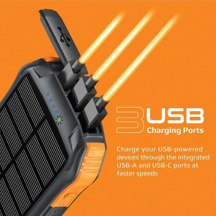 PROMATE 10000mAh Rugged EcoLight Solar IP65 Power Bank with 10W Wireless Qi Char - LX2001 - Homewares, Outdoor, Phone Accessories, Cases, Speakers, Headphones + More -