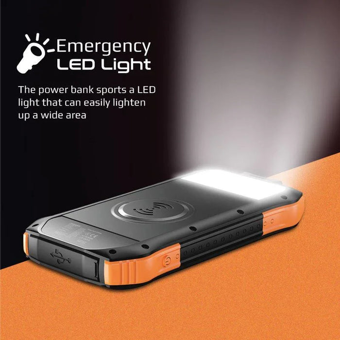 PROMATE 10000mAh Rugged EcoLight Solar IP65 Power Bank with 10W Wireless Qi Char - LX2001 - Homewares, Outdoor, Phone Accessories, Cases, Speakers, Headphones + More -