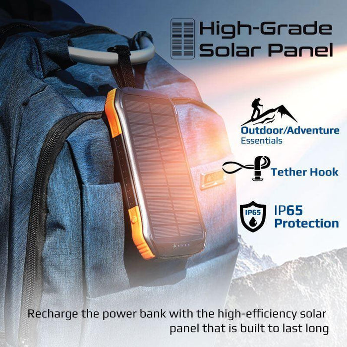 PROMATE 10000mAh Rugged EcoLight Solar IP65 Power Bank with 10W Wireless Qi Char - LX2001 - Homewares, Outdoor, Phone Accessories, Cases, Speakers, Headphones + More -